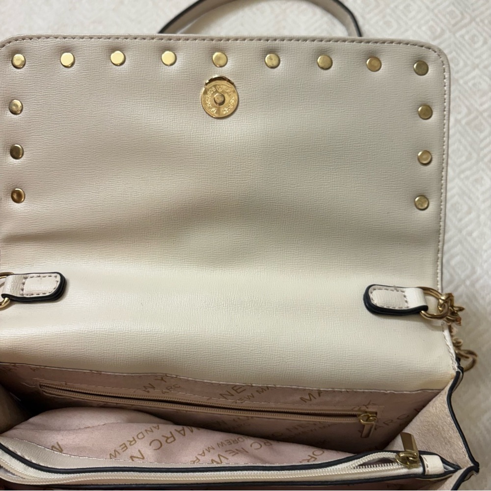 Marc New York Andrew Marc Cream Pearl Detail Crossbody Purse - Picture 13 of 16
